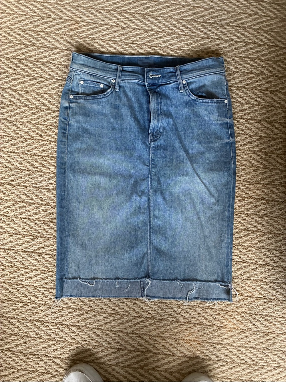 MOTHER Light Blue Denim Pencil Skirt